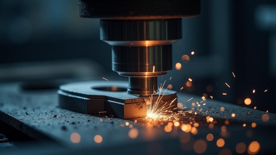 Precision Metal Fabrication with CNC machine operating on metal